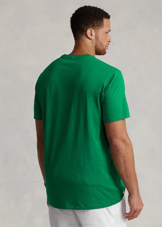 primær grøn Mænd Ralph Lauren jersey t-shirt med stablet logo Z426B1428