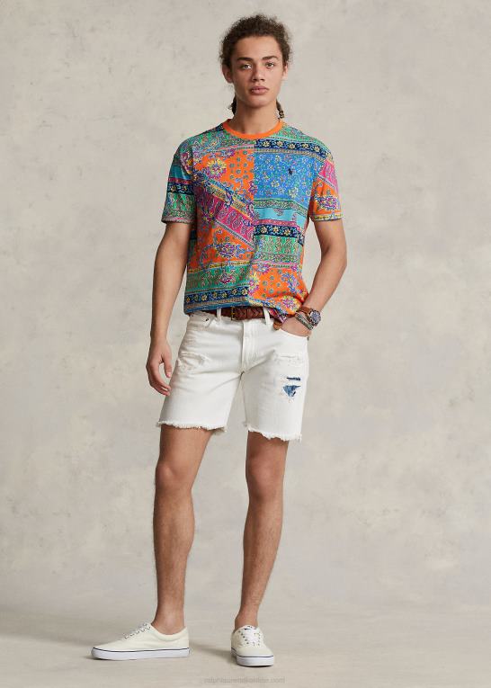 provencalsk medaljon Mænd Ralph Lauren klassisk pasform t-shirt med patchworktryk Z426B275