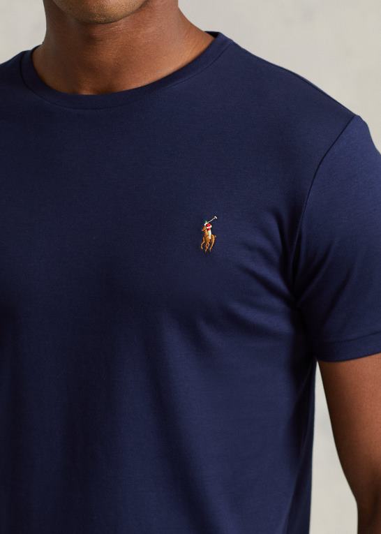raffineret flåde Mænd Ralph Lauren brugerdefineret slim fit blød bomulds t-shirt Z426B533