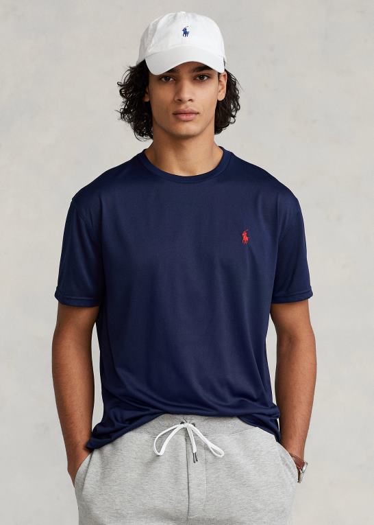 raffineret flåde Mænd Ralph Lauren klassisk pasform performance jersey t-shirt Z426B280