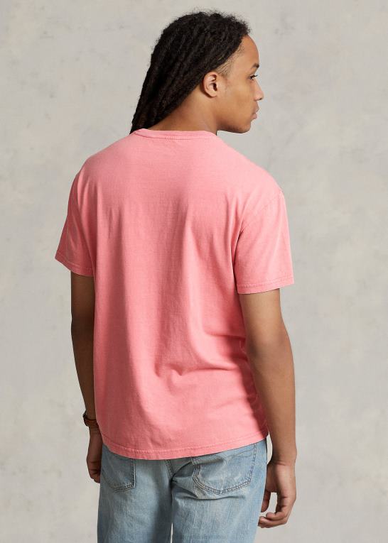 Ørkenrose Mænd Ralph Lauren klassisk pasform bomuld-linned lomme t-shirt Z426B8561