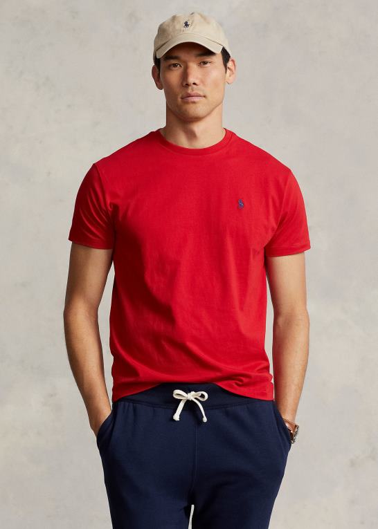 rl2000 rød Mænd Ralph Lauren jersey t-shirt med rund hals - alle passer Z426B164