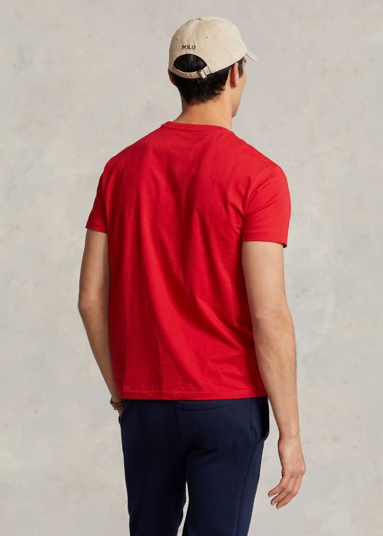 rl2000 rød Mænd Ralph Lauren jersey t-shirt med rund hals - alle passer Z426B164