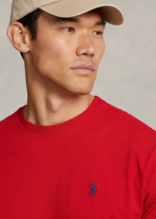 rl2000 rød Mænd Ralph Lauren jersey t-shirt med rund hals - alle passer Z426B164