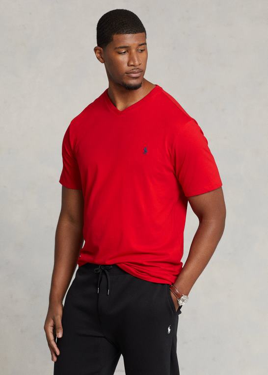 rl2000 rød Mænd Ralph Lauren jersey t-shirt med v-hals Z426B1841