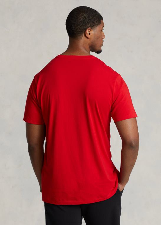 rl2000 rød Mænd Ralph Lauren jersey t-shirt med v-hals Z426B1841