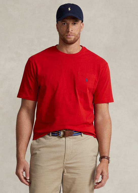 rl 2000 rød Mænd Ralph Lauren jersey lomme t-shirt Z426B1849