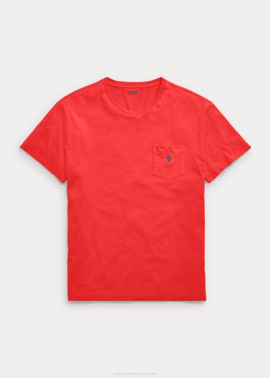 rl 2000 rød Mænd Ralph Lauren jersey lomme t-shirt Z426B1849