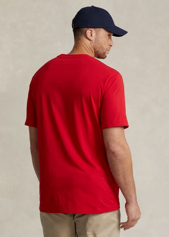 rl 2000 rød Mænd Ralph Lauren jersey lomme t-shirt Z426B1849