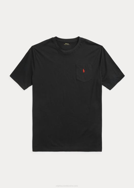 rl sort Mænd Ralph Lauren jersey lomme t-shirt Z426B1854