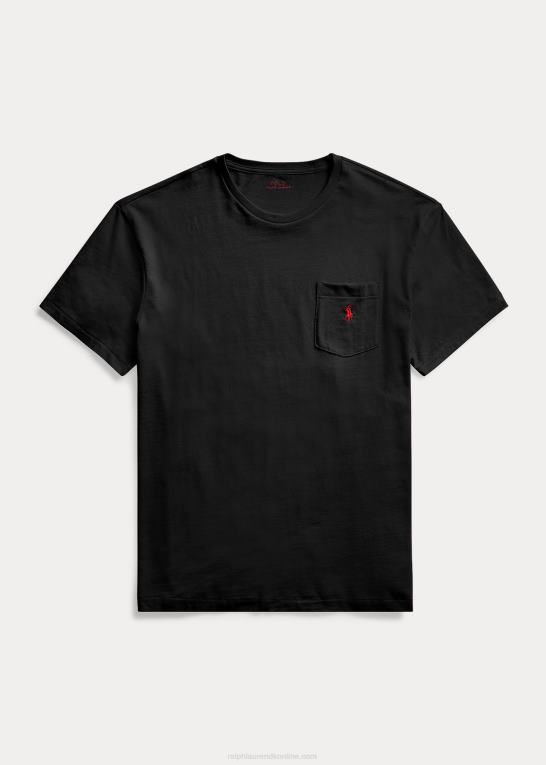 rl sort Mænd Ralph Lauren jersey lomme t-shirt - alle passer Z426B251