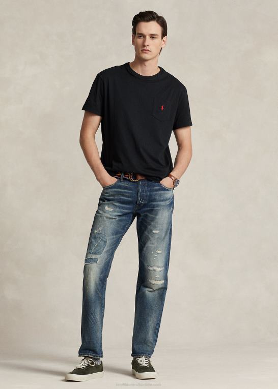 rl sort Mænd Ralph Lauren jersey lomme t-shirt - alle passer Z426B251