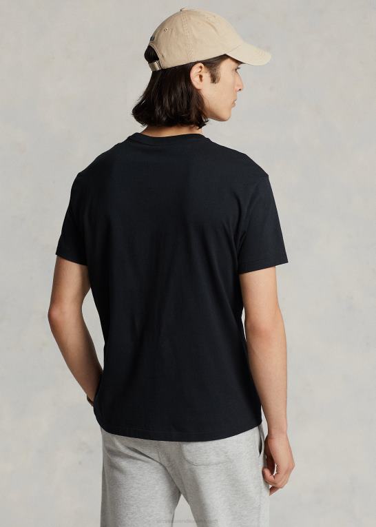 rl sort Mænd Ralph Lauren jersey t-shirt med rund hals - alle passer Z426B160