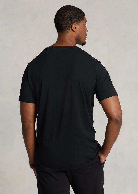 rl sort Mænd Ralph Lauren jersey t-shirt med v-hals Z426B1845