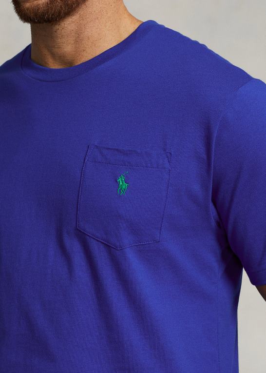 safir stjerne Mænd Ralph Lauren jersey lomme t-shirt Z426B1855