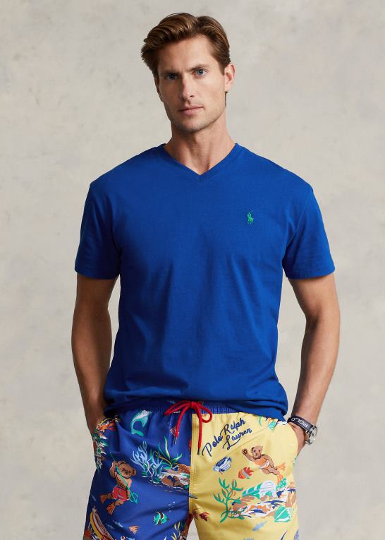 safir stjerne Mænd Ralph Lauren klassisk pasform jersey t-shirt med v-hals Z426B202
