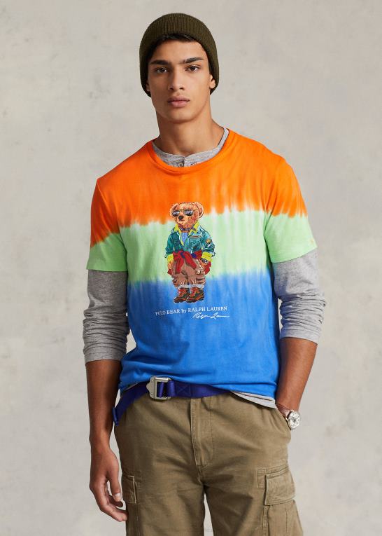 safir stjerne Mænd Ralph Lauren klassisk pasform polo bear tie-dye t-shirt Z426B706