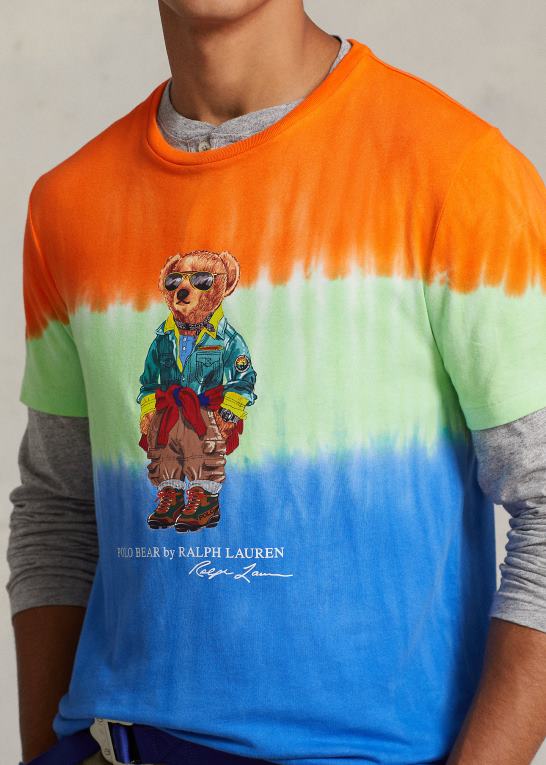 safir stjerne Mænd Ralph Lauren klassisk pasform polo bear tie-dye t-shirt Z426B706