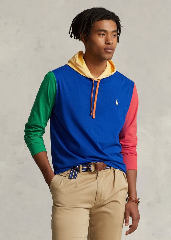 safir stjerne multi Mænd Ralph Lauren farveblokeret jersey t-shirt med hætte Z426B636