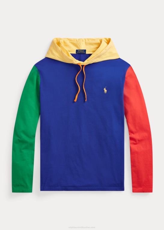 safir stjerne multi Mænd Ralph Lauren farveblokeret jersey t-shirt med hætte Z426B636