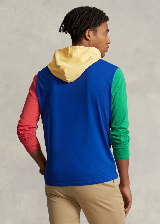 safir stjerne multi Mænd Ralph Lauren farveblokeret jersey t-shirt med hætte Z426B636