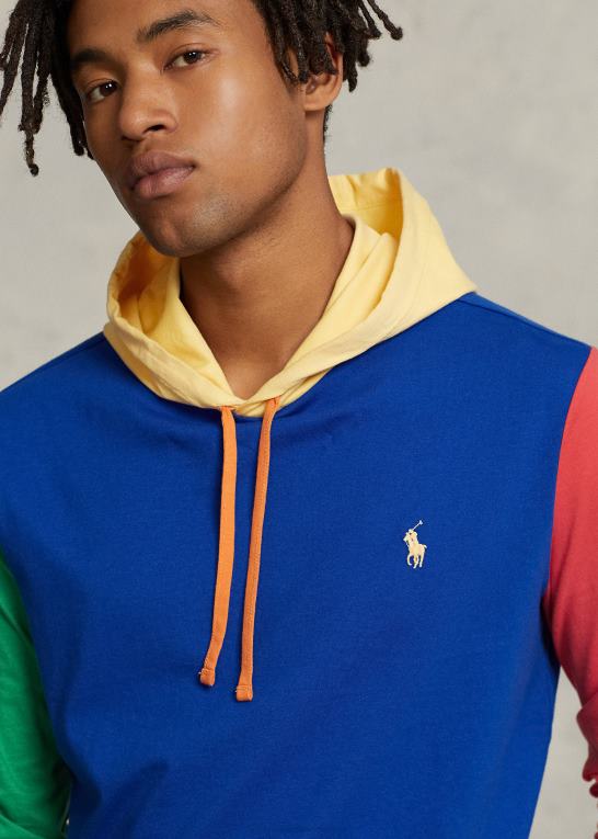 safir stjerne multi Mænd Ralph Lauren farveblokeret jersey t-shirt med hætte Z426B636