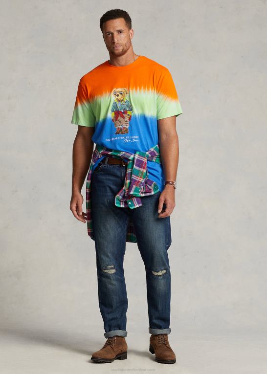 safirstjernebjørn Mænd Ralph Lauren polo bear tie-dye t-shirt Z426B1364