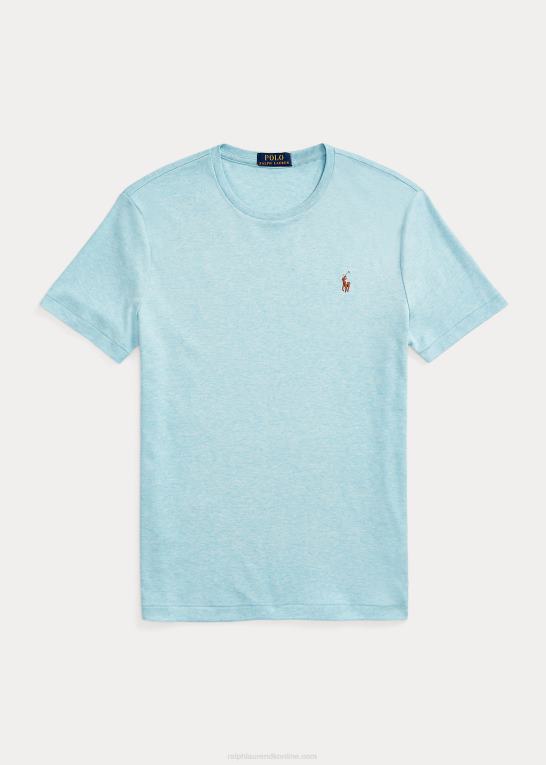 se bakke blå lyng Mænd Ralph Lauren klassisk pasform blød bomulds t-shirt med rund hals Z426B1275