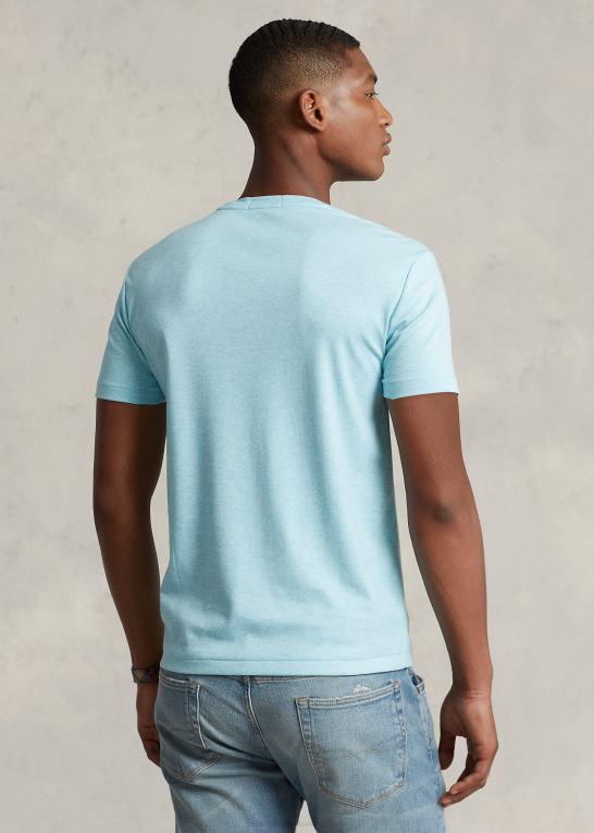 se bakke blå lyng Mænd Ralph Lauren klassisk pasform blød bomulds t-shirt med rund hals Z426B1275