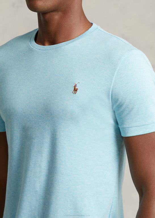 se bakke blå lyng Mænd Ralph Lauren klassisk pasform blød bomulds t-shirt med rund hals Z426B1275