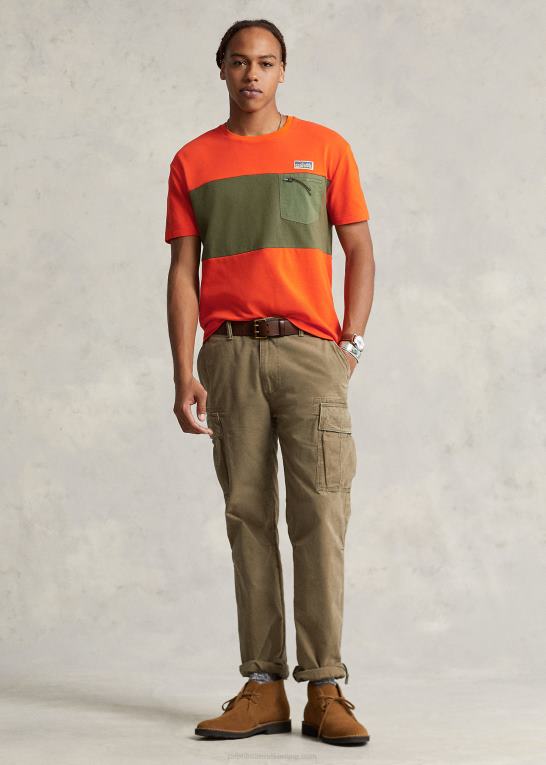 sejlende orange multi Mænd Ralph Lauren klassisk pasform mesh utility t-shirt Z426B8518