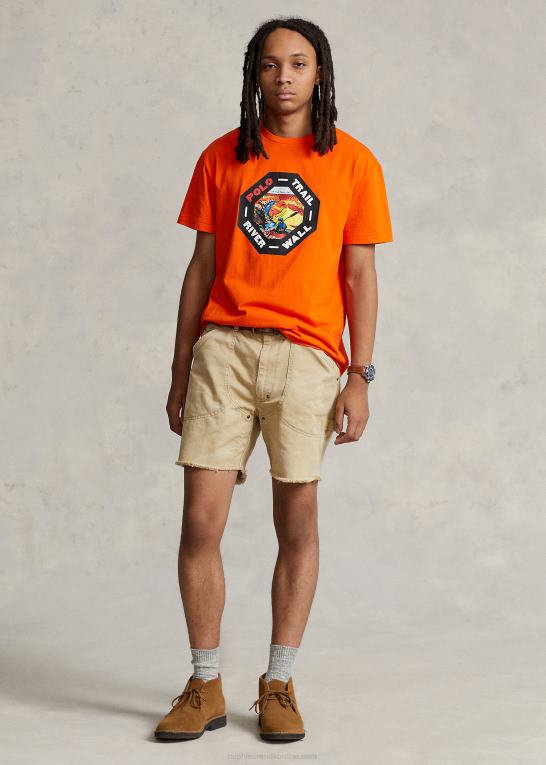 sejler orange Mænd Ralph Lauren klassisk pasform jersey grafisk t-shirt Z426B686