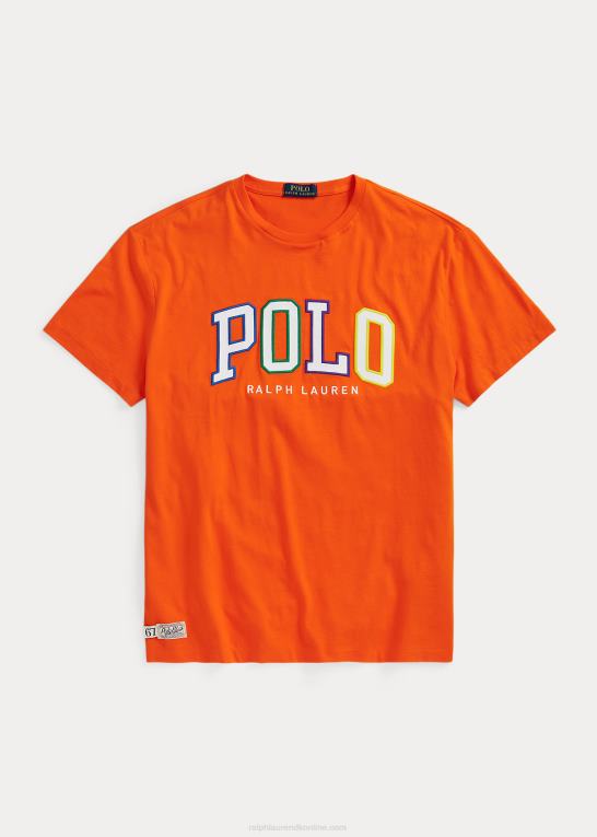 sejler orange Mænd Ralph Lauren klassisk pasform logo jersey t-shirt Z426B426