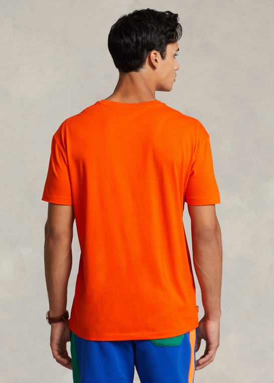 sejler orange Mænd Ralph Lauren klassisk pasform logo jersey t-shirt Z426B426