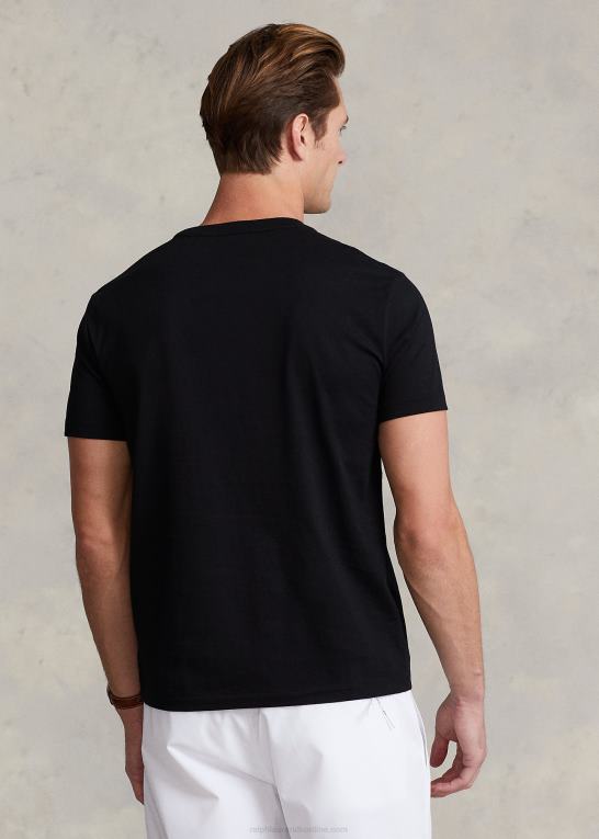sort Mænd Ralph Lauren brugerdefineret slim fit jersey t-shirt med rund hals Z426B459