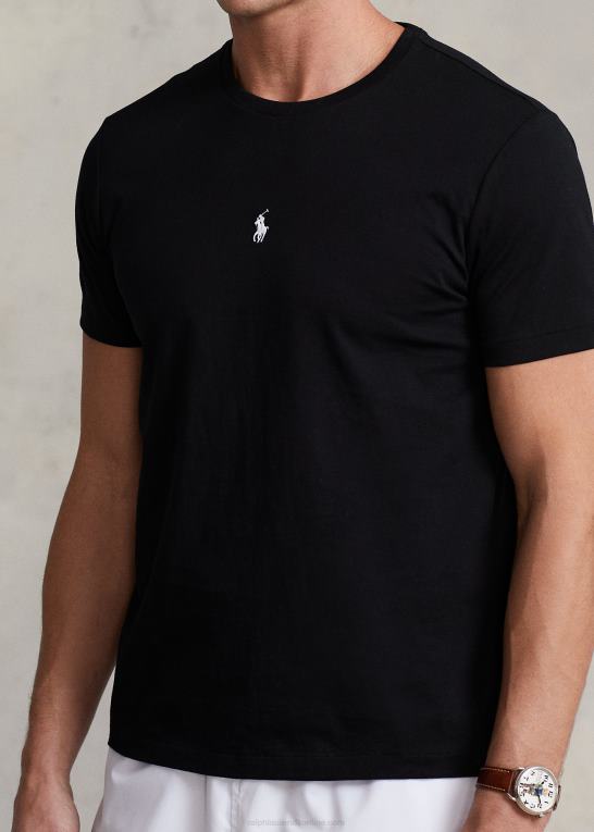 sort Mænd Ralph Lauren brugerdefineret slim fit jersey t-shirt med rund hals Z426B459