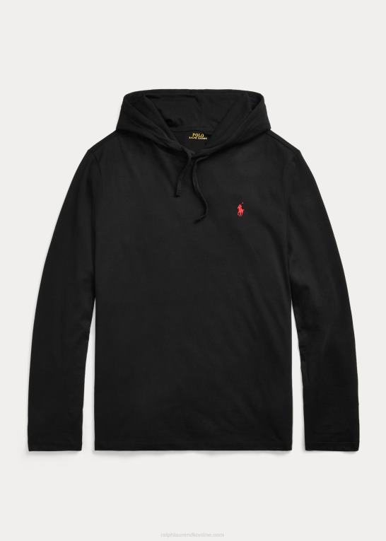sort Mænd Ralph Lauren jersey t-shirt med hætte Z426B307