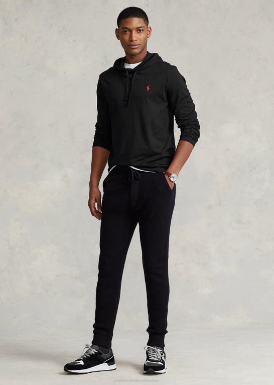 sort Mænd Ralph Lauren jersey t-shirt med hætte Z426B307
