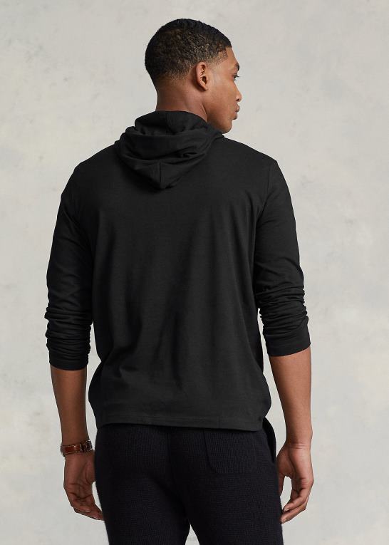 sort Mænd Ralph Lauren jersey t-shirt med hætte Z426B307