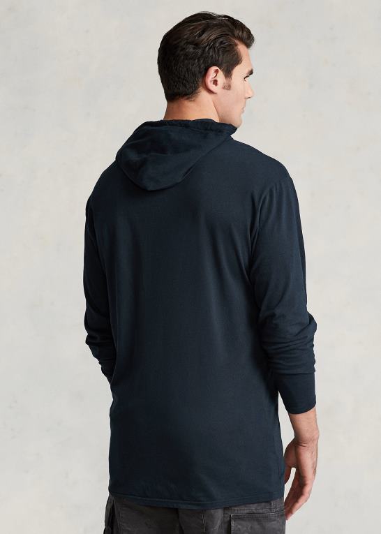 sort Mænd Ralph Lauren jersey t-shirt med hætte Z426B8397