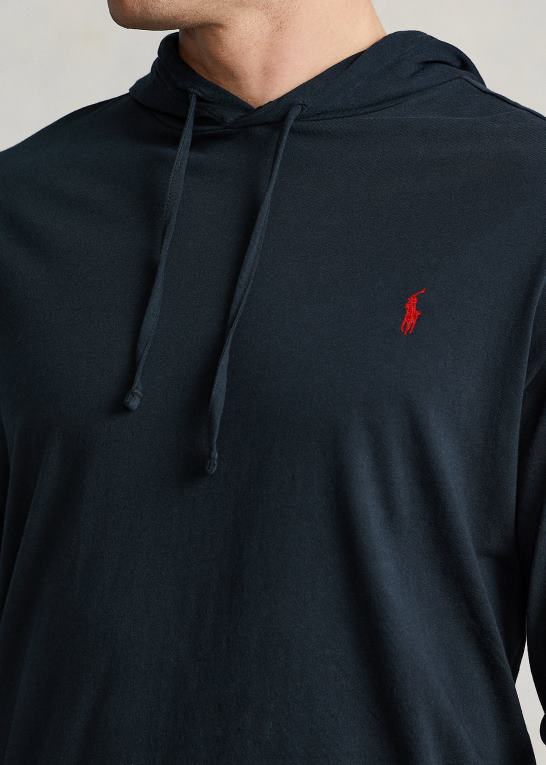sort Mænd Ralph Lauren jersey t-shirt med hætte Z426B8397