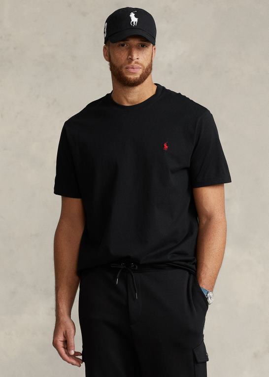 sort Mænd Ralph Lauren jersey t-shirt med rund hals Z426B8710