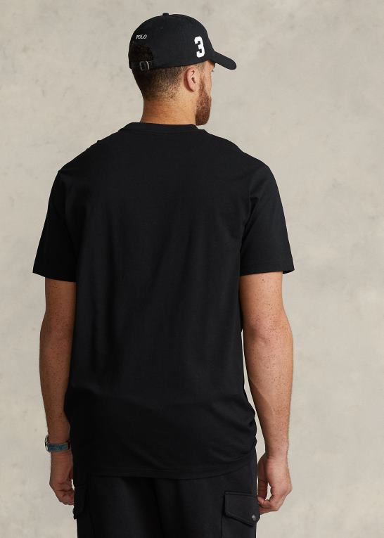 sort Mænd Ralph Lauren jersey t-shirt med rund hals Z426B8710