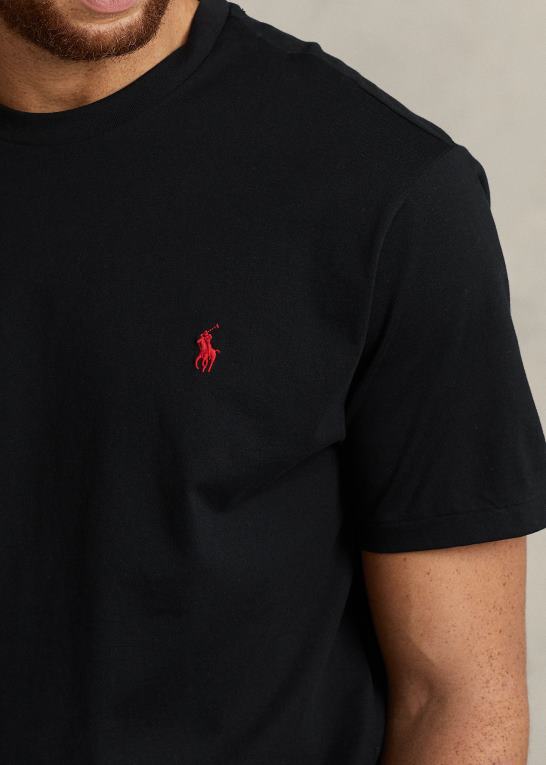 sort Mænd Ralph Lauren jersey t-shirt med rund hals Z426B8710