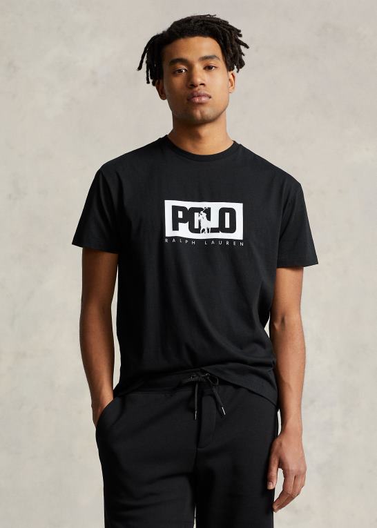 sort Mænd Ralph Lauren klassisk pasform logo jersey t-shirt Z426B501