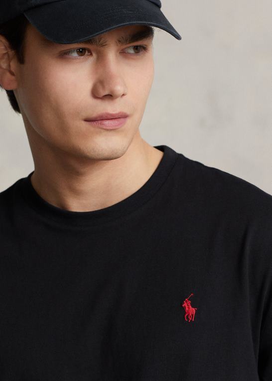 sort Mænd Ralph Lauren klassisk pasform logo jersey t-shirt Z426B865