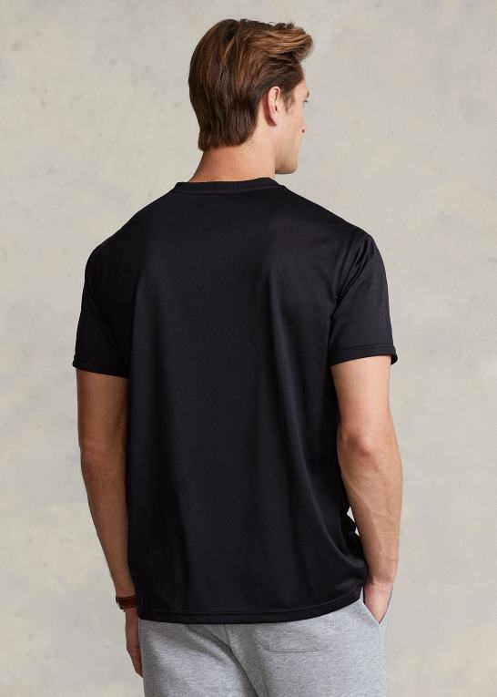 sort Mænd Ralph Lauren klassisk pasform performance jersey t-shirt Z426B278