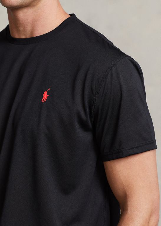 sort Mænd Ralph Lauren klassisk pasform performance jersey t-shirt Z426B278