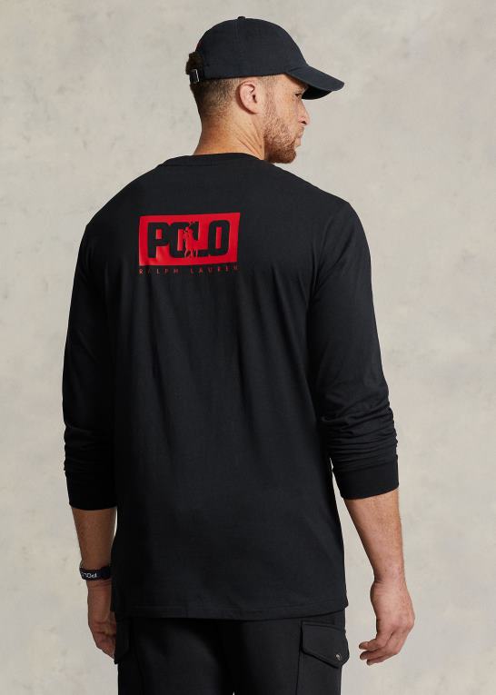 sort Mænd Ralph Lauren logo jersey t-shirt Z426B1654