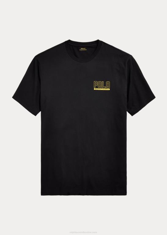 sort Mænd Ralph Lauren logo jersey t-shirt med rund hals Z426B1491